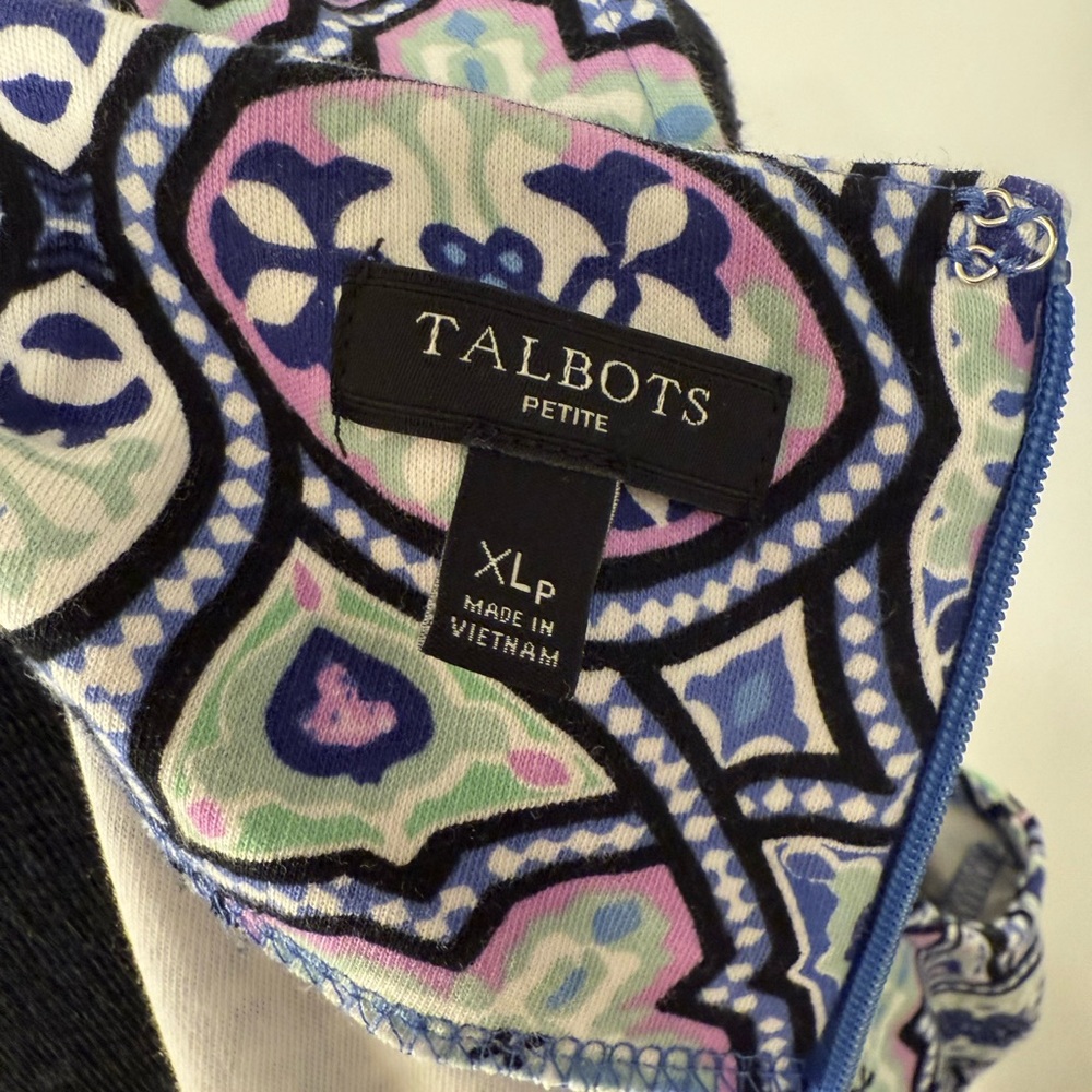 Talbots Blue and White Geometric Midi Dress - Picture 7 of 8